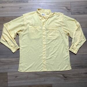 World‎ Wide Sportsman Mens Vented Button Down Fishing Shirt Size XL Yellow